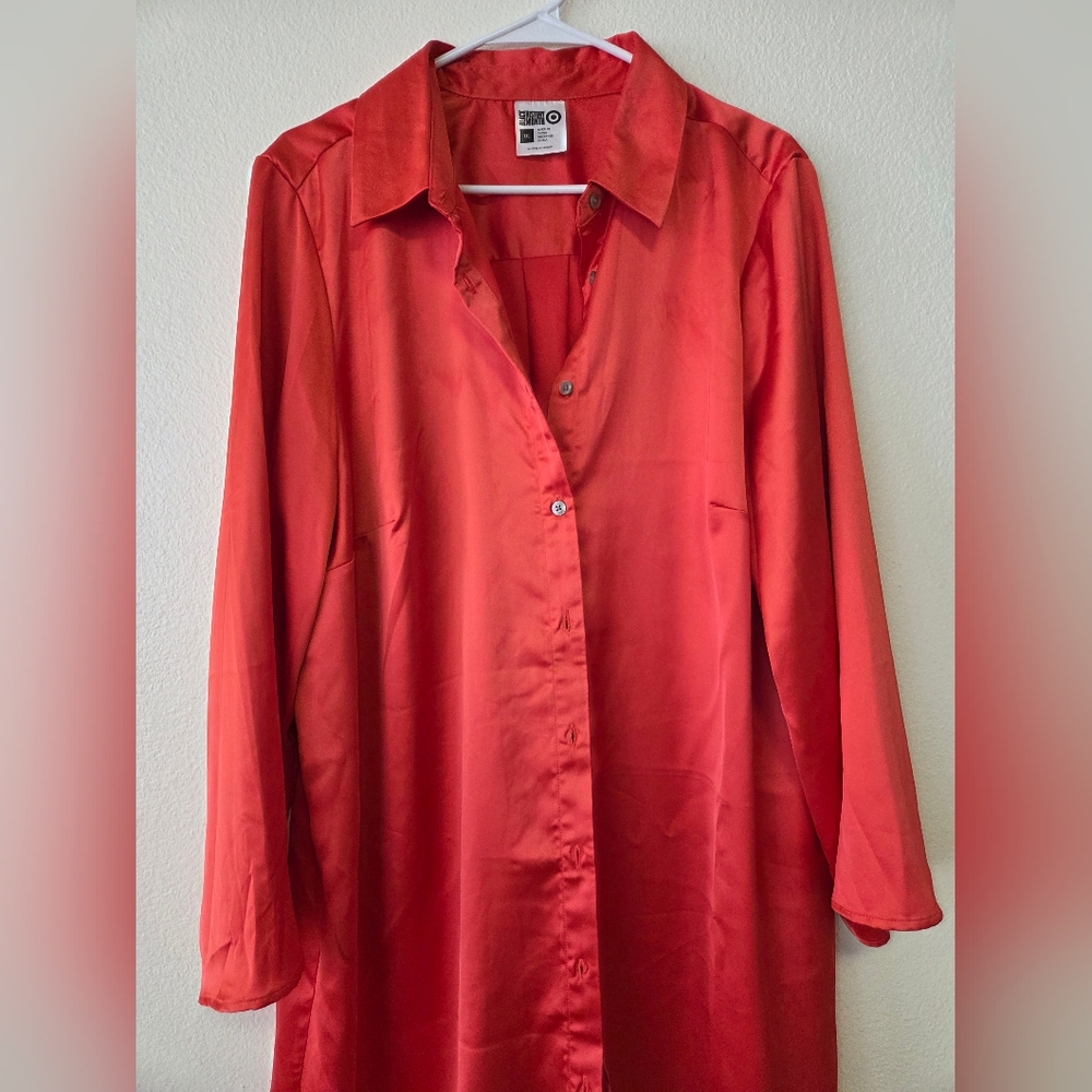 Target Women's Red Button Down Shirt